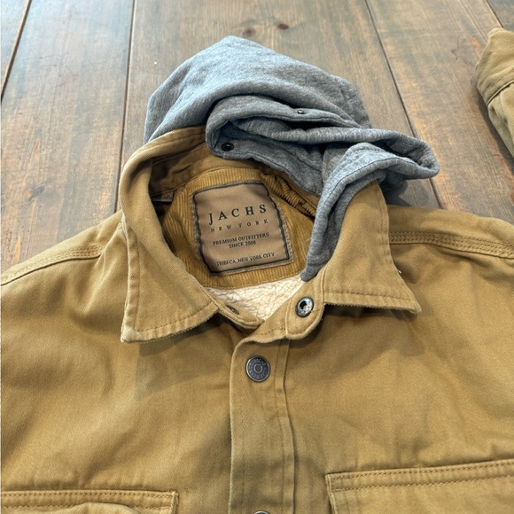 SOLD ✅ Jachs New York Men’s Heavyweight Sherpa Lined Khaki Jacket Hoodie Sz:L - Picture 8 of 14